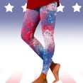 thumbnail image 4 of TOWED22 Womens American USA Flag Leggings Stripes Patriotic Yoga High Waisted Soft Red White Blue Patriotic Legging Pants(Blue,L), 4 of 5