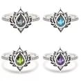 thumbnail image 2 of HOOUN Elegant 925 Silver Oval Cut Cubic Zirconia Rings Engagement Jewelry Size 6-10-7-#4, 2 of 8