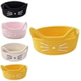thumbnail image 2 of JoyMoreHome Small Storage Cute Cat Cotton Rope Woven Basket, Blanket Basket Organizer With Ears Toy Storage Bin Box, 2 of 7