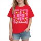 thumbnail image 2 of Blusas y camisas de manga corta con cuello redondo para niños y niñas, camisetas gráficas de manga corta, blusas con estampados bonitos para la temporada escolar., 2 of 9