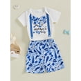 thumbnail image 5 of BemeyourBBs Boys Mother's Day Outfit Father's Day Letter Print Jumpsuit and Shorts, 5 of 9