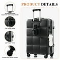 thumbnail image 3 of EBQOSK Luggage Sets 3 Piece, 20-inch with USB Port and front opening design, ABS Hard Shell Luggage with Spinner Wheels, Cup Holder Black, 3 of 7