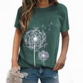 thumbnail image 2 of Paguaki Womens Dandelion Floral T Shirts Crew Neck Short Sleeve Loose Fit Soft Casual Spring Summer Tops Basic Tees, 2 of 4