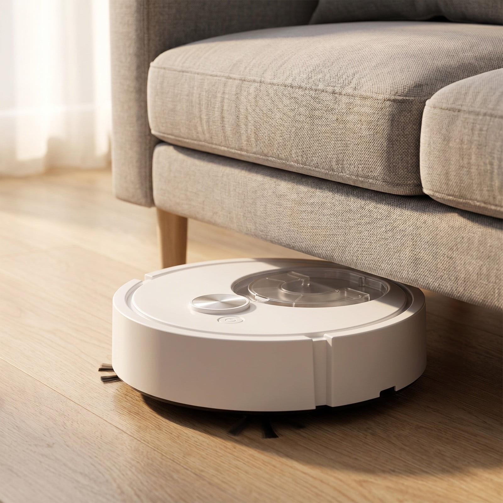 MMJ Automatic Robotic Vacuum Sweeper Mini Low Profile Side Brushes Strong Suction Auto Floor Cleaner for Home Hardwood Tile