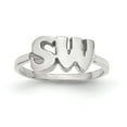 thumbnail image 3 of Solid 10k White Gold Laser Initial Letter Script or Block Font Ring Band Size 5.5, 3 of 6