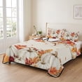 thumbnail image 3 of 3 Pieces Queen Quilt Set,Fall Thanksgiving Pumpkin Soft Bedding Sets with 1 Quilt & 2 Pillow Shams,Maple Leaves Autumn Harvest Summer Bedspread Lightweight Coverlet Comforter for All Season, 3 of 9