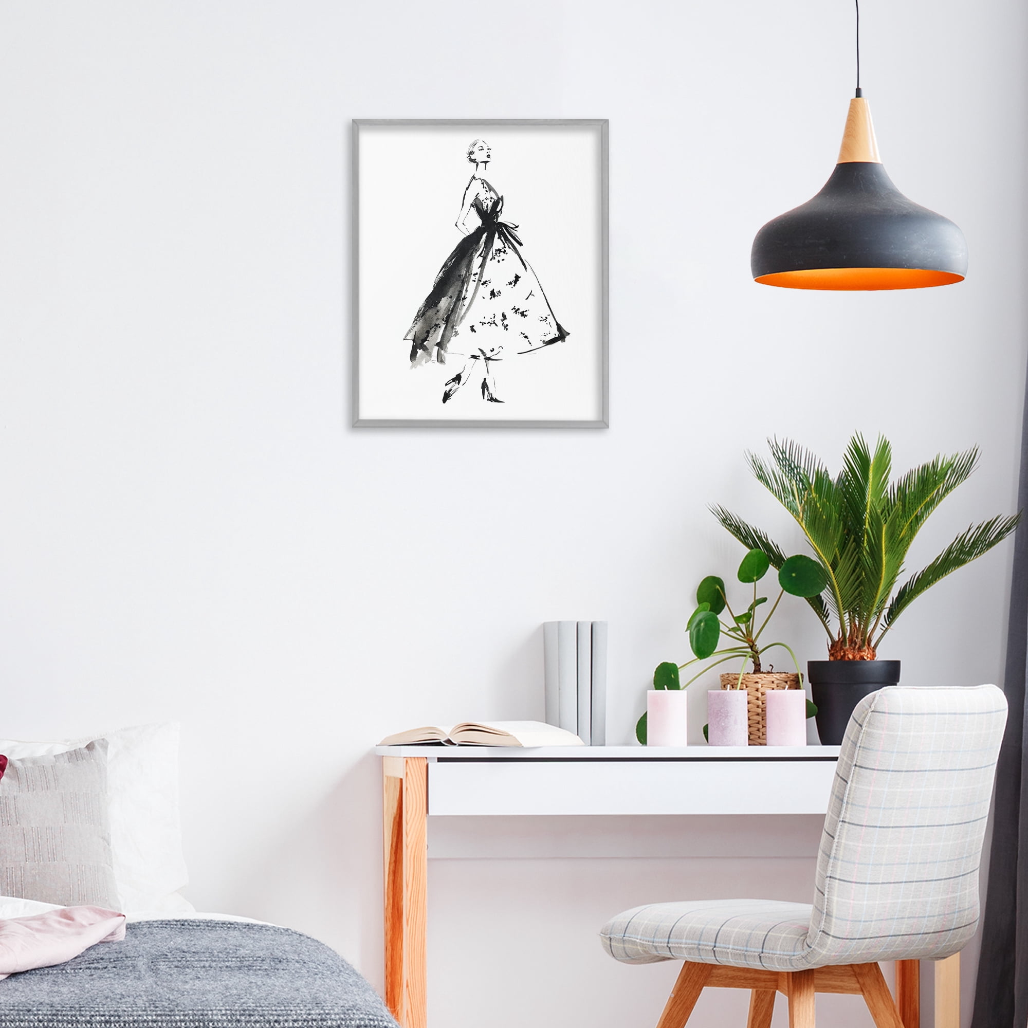 Stupell Industries Ethereal Couture Contour Gray Framed Giclee Art, design by Svetlana Aleynikova