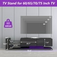 thumbnail image 7 of Royard Oaktree High Gloss TV Stand w/LED Lights, Charge Station, and Glass Shelves for TVs up to 75", 7 of 7