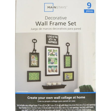 Wall Picture Frame Set mainstays 9-piece key expression wall frame set - walmart Wall Picture Frame Set mainstays 9-piece key expression wall frame set - walmart