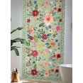 thumbnail image 4 of Sheer Curtains 108 Inches Long, Sage Green Floral Semi Sheer Curtains Light Filtering Window Treatment, Spring Flowers Leaves Farmhouse Privacy Voile Drapes for Living Room Bedroom 52x108 Inch, 4 of 7