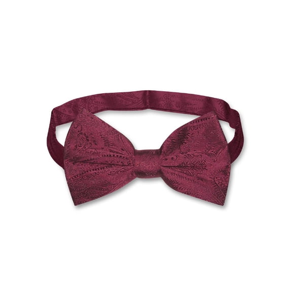 Vesuvio Napoli BOWTIE Burgundy Paisley Color Men's Bow Tie for Tuxedo or Suit