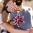 thumbnail image 5 of Lifelike Lily Keychain Bag Charm Simulation Lily Flower Hanging Keyring Pendant Chic Bag Pendant Accessories, 5 of 7