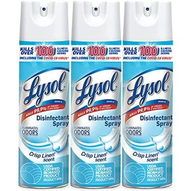 Lysol Disinfectant Spray, Sanitizing And Antibacterial Spray, For Disinfecting And Deodorizing, Early Morning Breeze, 3 Count, 19 Fl Oz Each