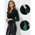 thumbnail image 2 of INSPIRE CHIC Chaqueta De Traje De Oficina De Negocios Con Solapa Y 1 Botón De Terciopelo Para Mujer Estrella Verde Oscuro L, 2 of 6