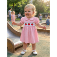thumbnail image 5 of BemeyourBBs Toddler Girls Back to School Dress Outfit Kids Kindergarten Dress Outfits Apple Embroidery Peter Pan Doll Collar Short Sleeve Dress Little Baby Girl Summer Casual Dress, 5 of 9