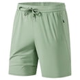 thumbnail image 4 of Aimik Men's Athletic Drawstring Shorts Side Zipper Pockets Stretch Fabric Summer Sports Shorts for Gym Workout, 4 of 6
