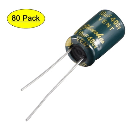 Fielect 50pcs 10uF 400V Aluminum Radial Electrolytic Capacitors - 8x12mm Low ESR, High Ripple Current