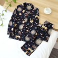 thumbnail image 4 of Pijama de viscosa de manga larga para mujer, traje de dormir largo de talla grande 3XL, ropa de dormir para el hogar, primavera y verano, 100%, 4 of 4