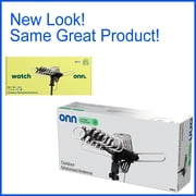 onn Outdoor TV Antenna with Mounting Pole, 85-mile Range (Reception Varies by Location), Supports HDTV & 4K UHD