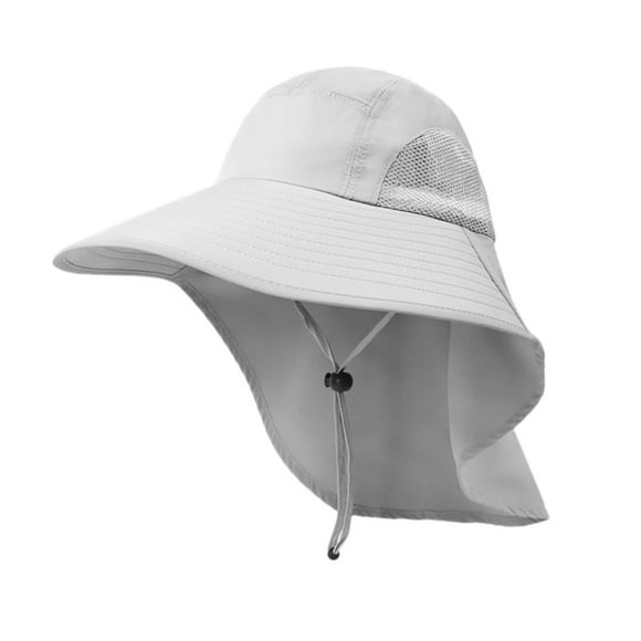 Men Women Wide Brim Sun Hat with Neck Flap Fishing Safari Cap for Outdoor Hiking Camping Gardening Lawn Field Work