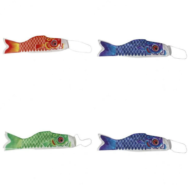 Wisock Crp Flg Koi Silfish Wi Stremer Fish Flg Home Grden Bot Decortion Rojo
