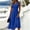Blue, variant on Elegant Women Wrap V Neck Sleeveless Midi Dress, High Waist Side Split Flowy A Line Dress, Solid Color Casual Sundress for Party Daily Vacation Female Green-B XL(XL)