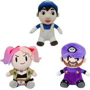 3Pcs New SMG4 Figure Plush Toy, Cute and Funny SMG4 Character Meggy Tari Melony Plush Doll, Kawaii SMG3 Plushie Toys, Collectible Soft Stuffed Pillow Doll for Game Fans Kids and Adults