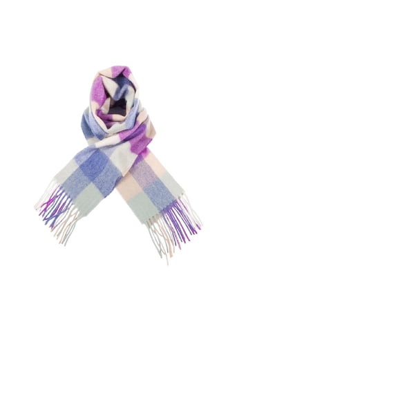Edinburgh 100% Lambswool Tartan Scarf(BURSTED CHECK LAVENDER/PINK)