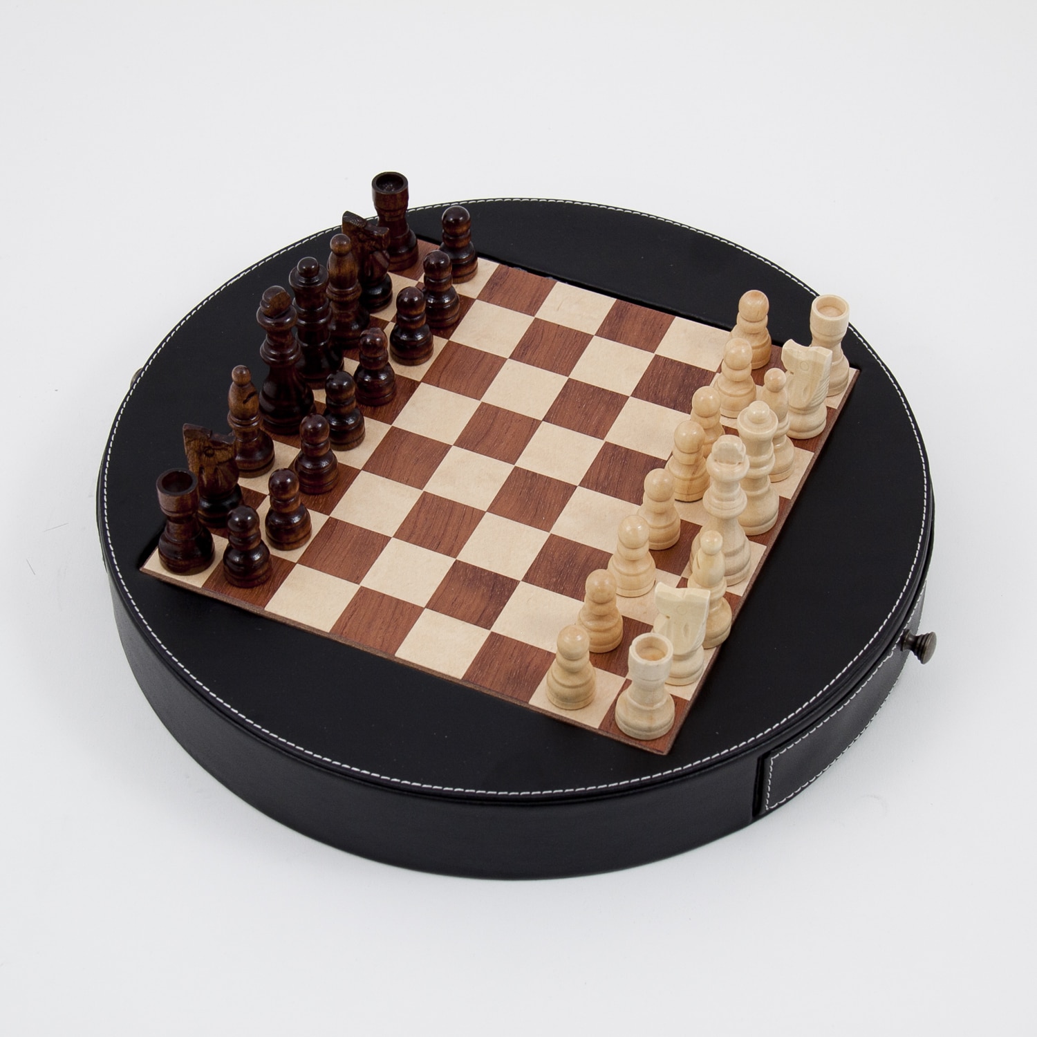 Bey-Berk International G545 Leather & Wood Chess Set, Black - image 4 of 4