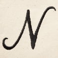 thumbnail image 3 of DALIX Women's Natural Tote Bag Shoulder Bags Brown With Monogram Letter N, 3 of 8