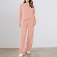 thumbnail image 2 of Women's Trousers Suit Comfortable And Stylish Knit Top With Wide Leg Pants For Everyday Wear In Autumn And Winter summer pajama set, 2 of 6