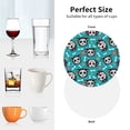thumbnail image 6 of Lsque Skull Cat Pattern 4" Drink Coasters Set of 4, PVC Leather Absorbent Coasters, Table Coaster Set Decorative Coffee Cup Coasters Housewarming Gift -Round Shape, 6 of 6