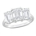 thumbnail image 1 of 3.75 Carat (ctw) Lab-Created Three-Stone Moissanite Engagement Ring in Sterling Silver, 1 of 5