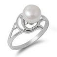 thumbnail image 1 of Freshwater Simulated Pearl Dolphin Animal Nautical Ring Sterling Silver Band 925 Jewelry Female Size 8, 1 of 4