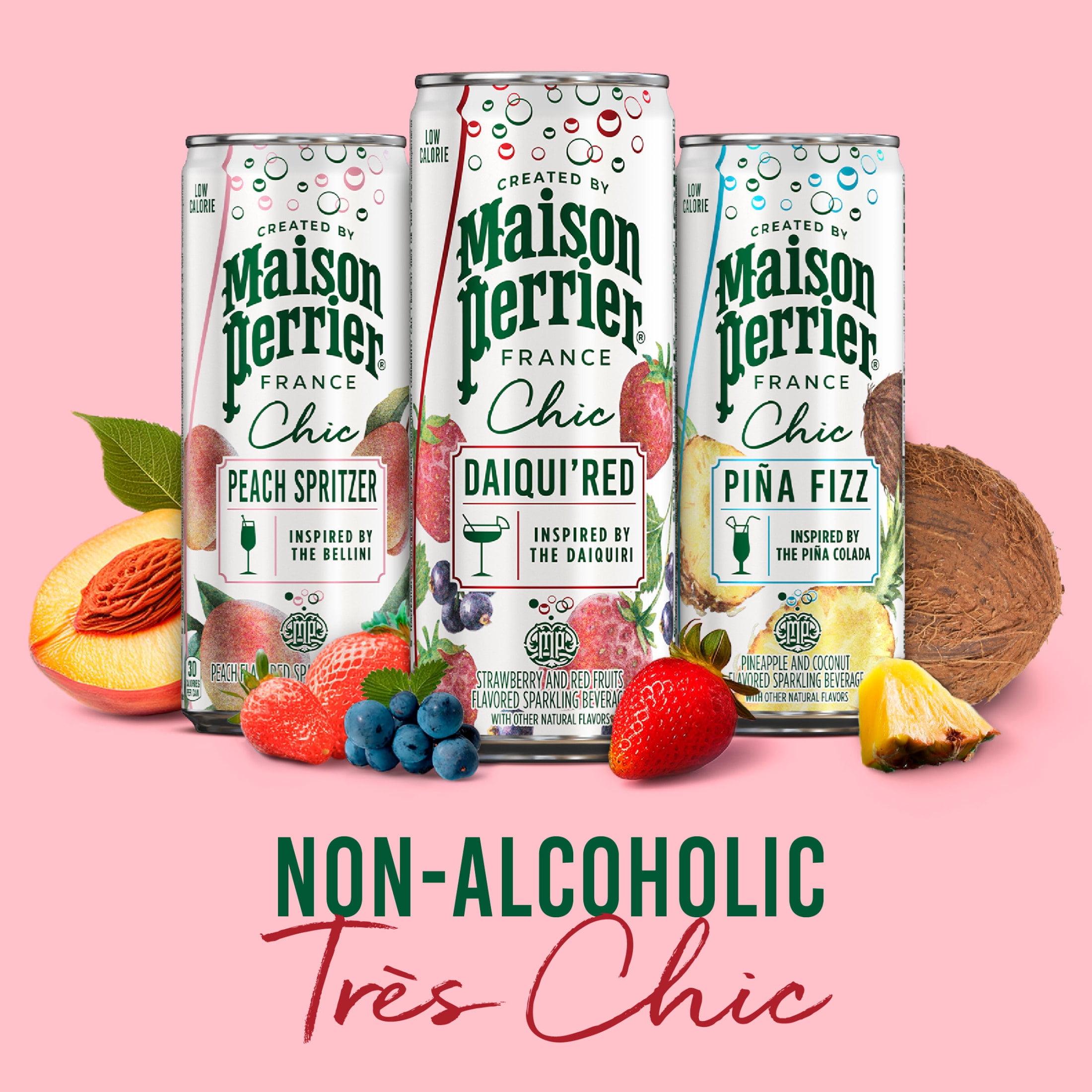 Maison Perrier Chic Mocktails, Variety Pack Non-Alcoholic Cocktail Mixers, 12 Pack