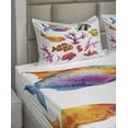 thumbnail image 2 of Ambesonne Fish Fitted & Top Sheet Set with Shams, Tropic Life Seaweed Coral, Orange Purple, 2 of 4