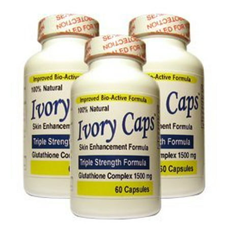 (3 Pack) Ivory Caps **BEST VALUE**- Maximum Potency Glutathione 1500 
