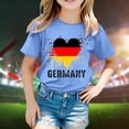 thumbnail image 2 of TZEWGL Tops For Toddler Heart Flag Print Short Sleeve Round Neck Top For Toddlers size 12-13T, 2 of 4