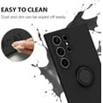 thumbnail image 2 of for Samsung Galaxy S24 Ultra Case, Liquid Silicone Soft Gel Rubber Slim Coverage with Ring Kickstand Car Mount Function Shockproof Protective Case for Samsung S24 Ultra 6.8", Black, 2 of 17