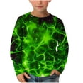 thumbnail image 2 of Falkdiz Boys Basic Shirts Long Sleeve Cute Pullover Party Casual Crew Neck Graphic Tshirts for Boys Stylish,Green,Size: 13, 2 of 5