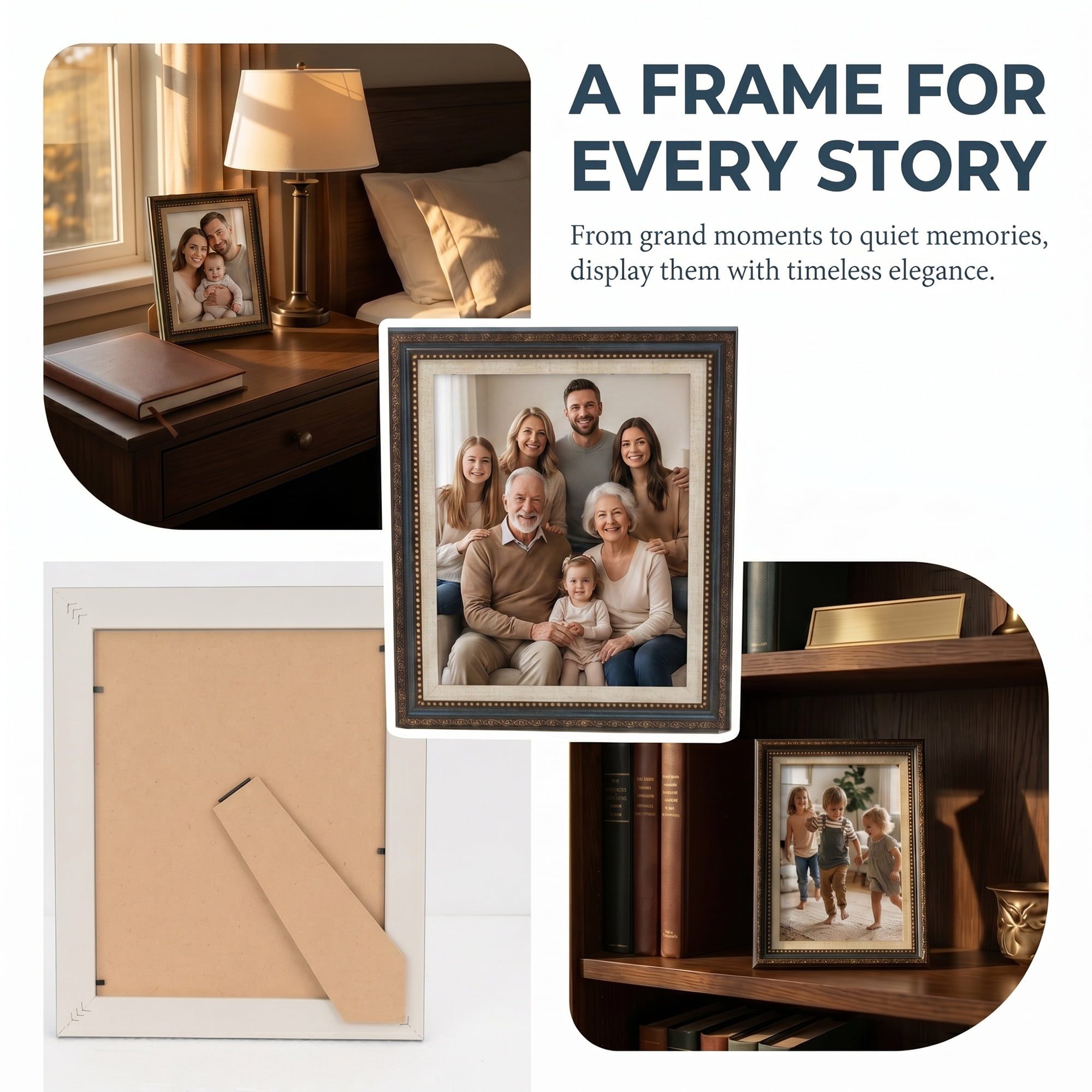 Unique Bargains Vintage Resin Picture Frame with HD Glass Blue 4" x 6"
