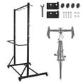 thumbnail image 5 of puresly Freestanding Storage Rack with Locking Casters & 6 Hooks Mobile Freestanding Vertical Rack Holds Up To 5 Bikes Vertical Storage Stand Height Adjustable for Garage Basement & Home, 5 of 8