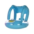 thumbnail image 3 of flotador de piscina para niños,flotador inflable para piscina para bebés con dosel,Anillo de natación para bebé con flotador de agua con asa,Flotador de natación infantil para bebé Azul, 3 of 8