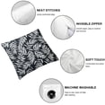 thumbnail image 4 of CMMY Leaf Art Pattern Throw Pillow Covers for Couch Bed Sofa Living Room Leaves Cushion Cases Soft Decorative Art Home Decor Set of 2 Navy Blue White, 4 of 6