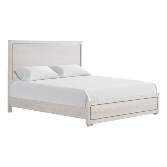 Thorne Queen Bed-Panel Design-Rounded Edges-White Oak Wood