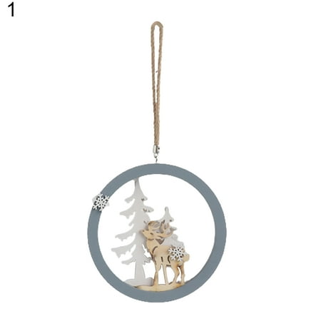 

TongL Elk Pendant Forest Shape Carving Craft Wood Handmade Elk Hanging Wall Decor for Gift