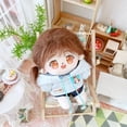 thumbnail image 5 of Niannyyhouse Muñeco de peluche de 20 cm, sudadera con capucha a cuadros, pantalones vaqueros, ropa de muñeco de peluche Kpop de 8 pulgadas (azul), 5 of 5