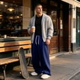 thumbnail image 5 of Evdexr Baggy Sweatpants Mens Wide Leg Drawstring Pants with Pockets Winter Fall Hiking Lounge Trousers Loose Fit Open Bottom Elastic Waist Sweat Pants XL, 5 of 9
