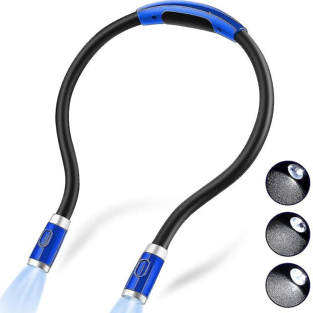 Luz LED recargable para libros, luz de lectura que se ajusta al cuello.