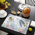 thumbnail image 3 of Coastal Turtle Placemats Set of 6, Summer Beach Nautical Ocean Coral Seahorse Placemats for Dining Table, Place Mats for Kitchen Tabletop, Waterproof Wipeable Dining Table Mats Set, 3 of 9